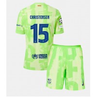 Otroški Nogometni dresi Barcelona Andreas Christensen #15 Tretji 2024-25 Kratek Rokav (+ Kratke hlače)